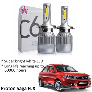 ไฟหน้ารถยนต์ Proton Saga FLX (ไฟหน้า) C6 LED