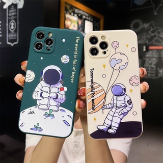 เคส OPPO A94 A3S A12E A16 A16S A74 Reno 5K  Find X3 Reno 5F 5  4 4F A12 A12S A11K A5 A1K C2 A54 A8 A31 A15 A15S A35 F17 PRO A93 A53 A53S A33 A32 A52 A72 A92 A7 A5S F19 PRO ลายการ์ตูนนักบินอวกาศ เคสโทรศัพท์ซิลิโคน