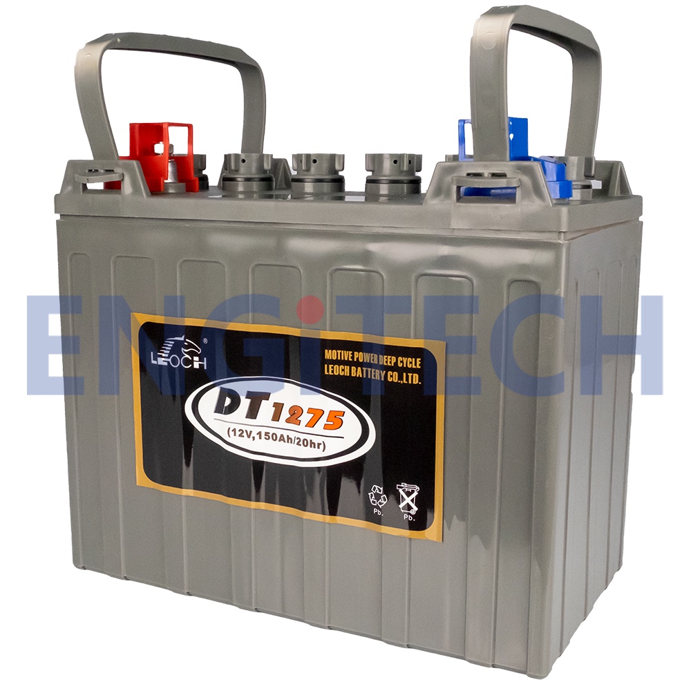 leoch-dt1275-12v-150ah-deep-cycle-golf-cart-battery-แบต-รถกอล์ฟ-รถโฟล์คลิฟท์-แฮนด์ลิฟท์-เครื่องขัดพื้น-กระเช้าไฟฟ้า