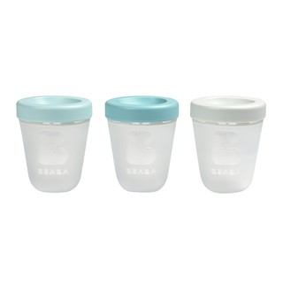 BEABA ชุดกระปุกเก็บถนอมอาหารซิลิโคน Set of 3 x 200ml Portions silicone_ Jungle