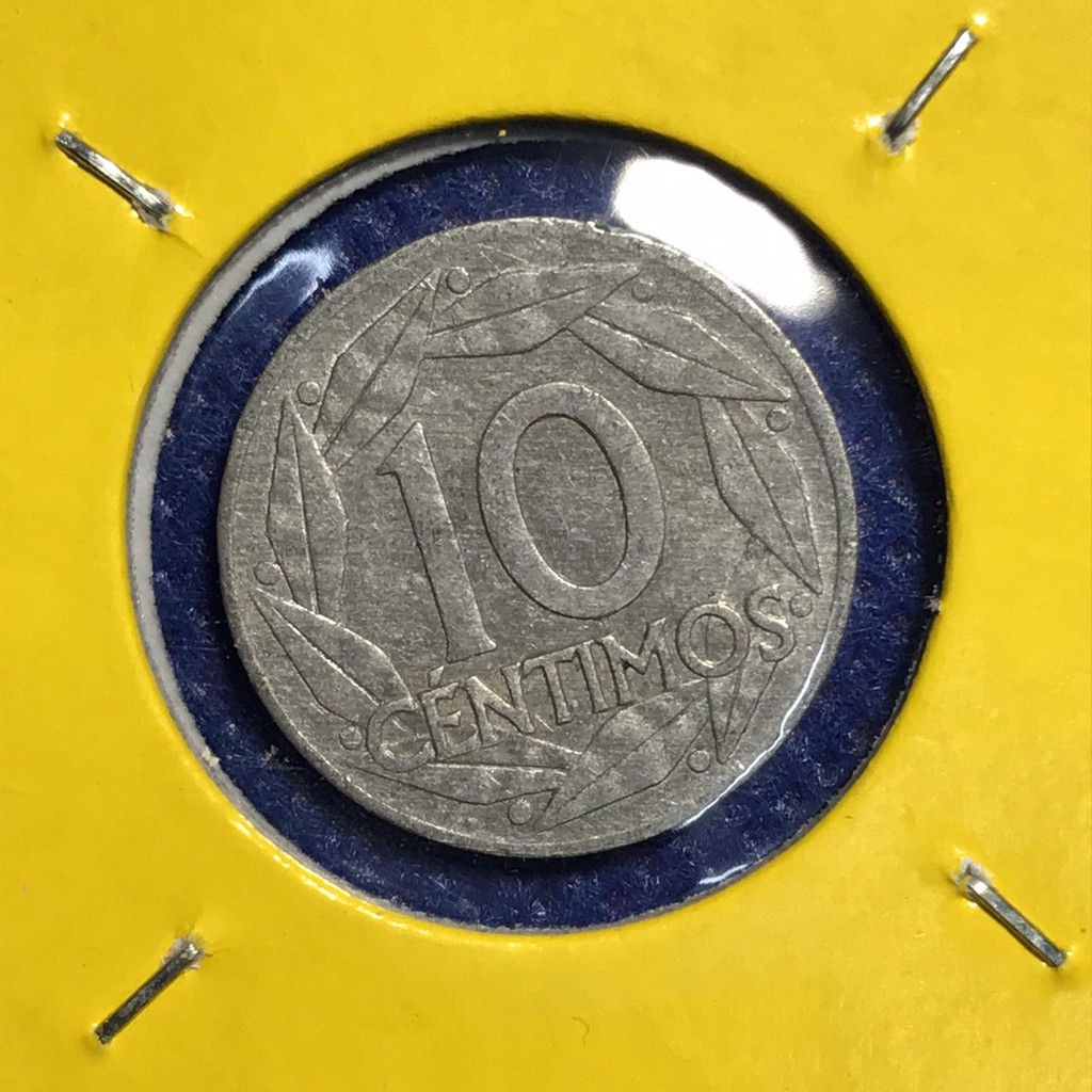 เหรียญรหัส14781-เหรียญเก่า-1959-สเปน-10-centimos-ของแท้-เหรียญต่างประเทศ-หายาก-น่าสะสม