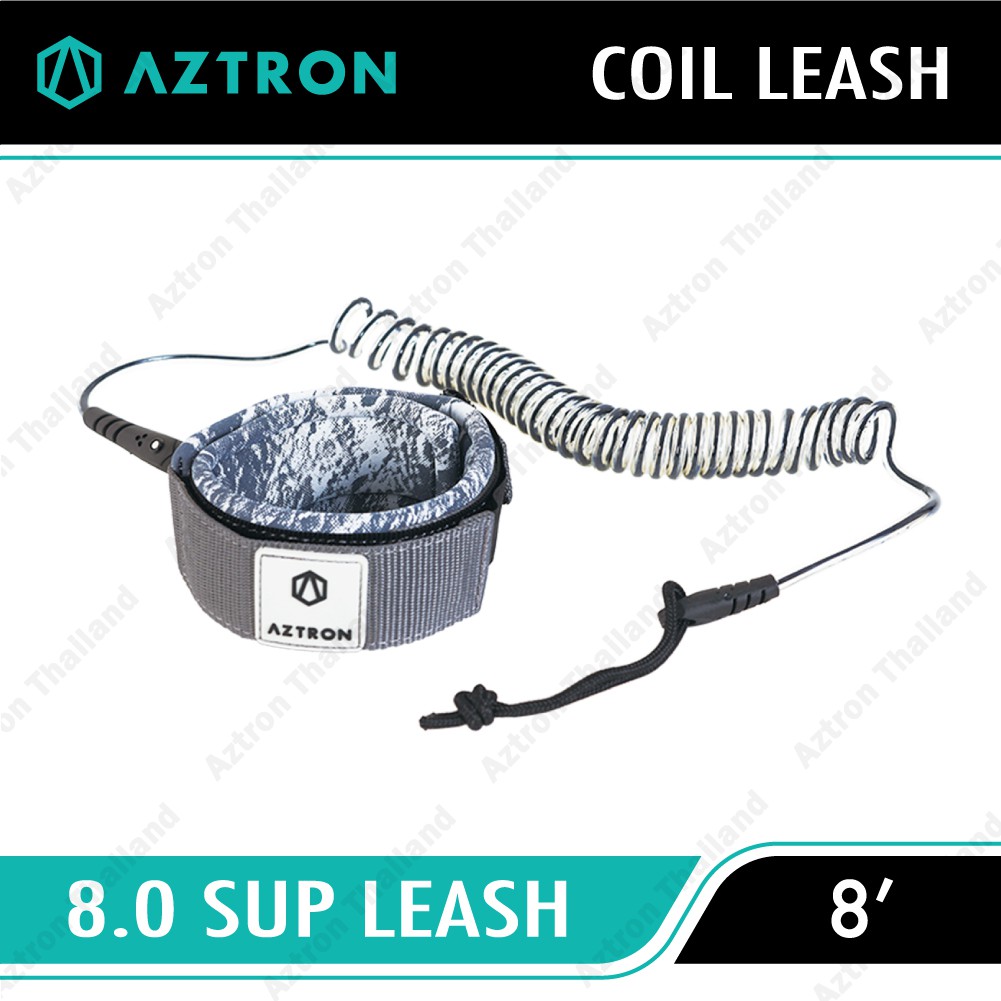 ภาพหน้าปกสินค้าAztron 8.0 Sup Leash Basic Coil Leash สายรัดข้อเท้าสำหรับผู้เล่นบอร์ดยืนพาย ซัพบอร์ด Supboard ISUP