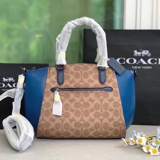 🎀 (สด-ผ่อน) พัดหนัง coach งานช็อป COACH 1035 มีถุงผ้า COACH ELISE SATCHEL IN COLORBLOCK SIGNATURE CANVAS