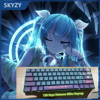 ภาพหน้าปกสินค้าHatsune Miku keycap XDA Profile อะนิเมะ PBT ห้าด้าน Dye sublimation คีย์บอร์ด keycap 120 keys ที่เกี่ยวข้อง