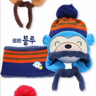 หมวกและผ้าพันคอ สไตล์เกาหลี ไหมพรมกันหนาว บุขนนุ่มหนา Scarf Hat, Baby scarf,Baby Hat