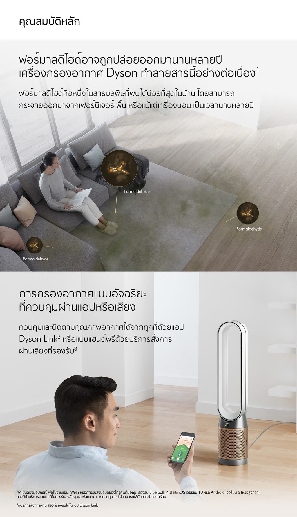 รูปภาพรายละเอียดของ Dyson Purifier Cool  Formaldehyde Air Purifier Fan TP09 (White/Gold) เครื่องฟอกอากาศ ไดสัน กำจัดฟอร์มาลดีไฮด์ สี ขาว ทอง