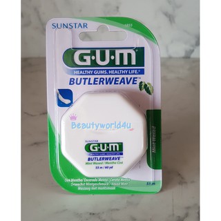 ไหมขัดฟัน เคลือบรสมินท์ Gum Bulter weave mint waxed 55 m.