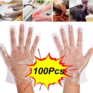 🔥พร้อมส่งด่วน🔥 ถุงมือพลาสติก 100 ชิ้น 🔥 ถุงมือเอนกประสงค์ ถุงมือใช้แล้วทิ้ง ถุงมือทำอาหาร ถุงมือ สุดคุ้ม ราคาถูก