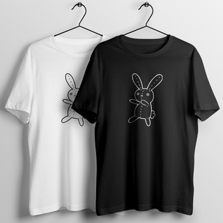 [S-5XL]ผ้าฝ้าย 100% ✨Mytee✨100% Cotton T Shirt Oversized Tee Line Rabbit Print Round Neck Short Sleeve BF Wind Graphic
