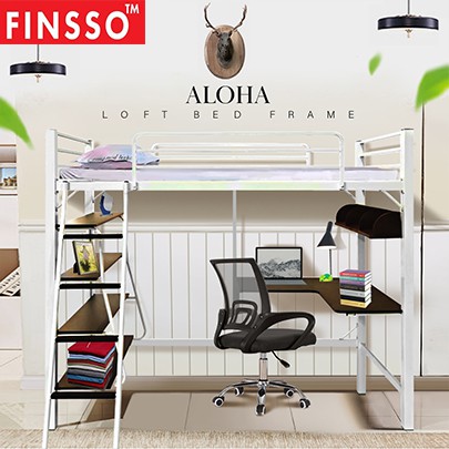 finsso-aloha-metal-loft-bed-frame-เตียง-โครงเตียง-ชั้นลอย-มีชั้น2-เตียง-โต๊ะ-เตียงนอน