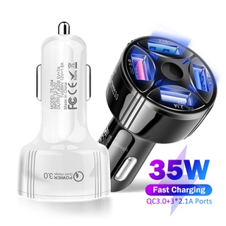 Elough อะแดปเตอร์ที่ชาร์จ USB QC3.0 4 พอร์ต ชาร์จเร็ว สําหรับรถยนต์