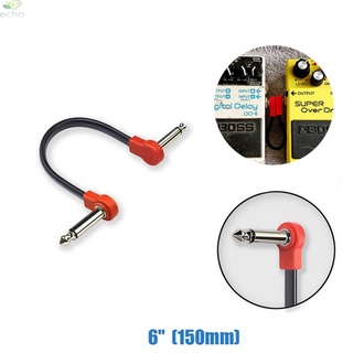 【ECHO】15cm 6.35mm Guitar Effects Pedal Cable Adapter 1/4in Plug Wire Right Angle Red【Echo-baby】