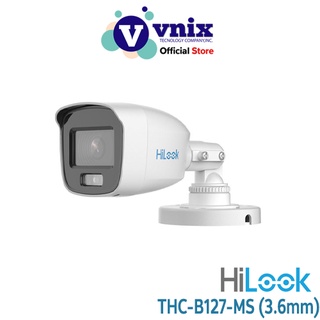 สินค้า Hilook รุ่น THC-B127-MS (3.6mm) กล้องวงจรปิด 2MP Full-Color+ Audio Fixed Mini Bullet Analog Camera