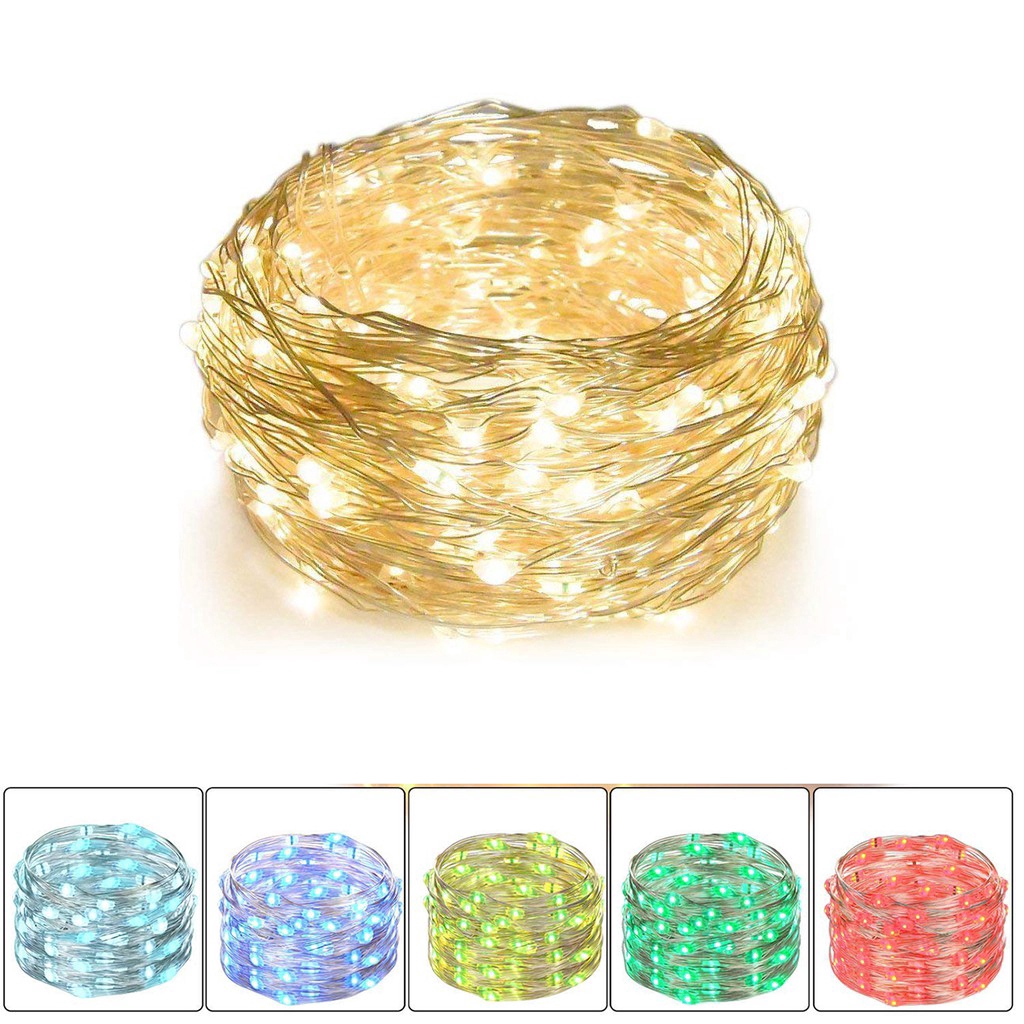 10M 100 LEDs Battery Operated Wire String,Mini LED Copper Wire String ...