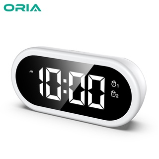 Oria นาฬิกาปลุกดิจิทัล LED ควบคุมด้วยเสียง ชาร์จ USB พร้อมฟังก์ชั่นเลื่อนปลุก 2 กลุ่ม