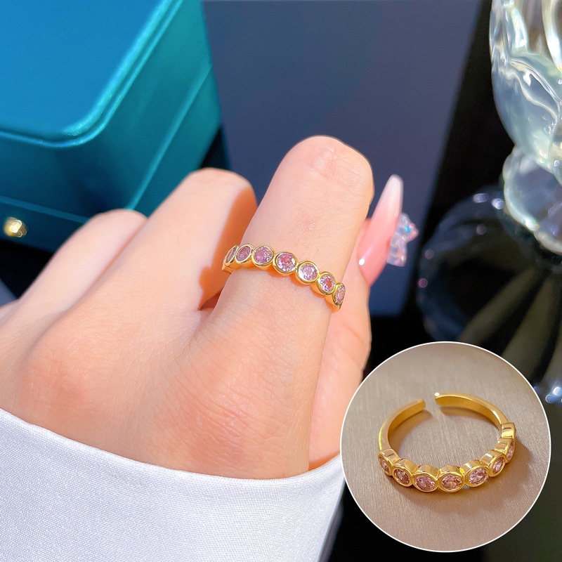 แหวนชุบทองแท้-แบบเปิด-เรียบง่าย-สไตล์เรียบง่าย-เครื่องประดับ-สําหรับผู้หญิง
