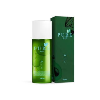 Pure oil เพียวออยล์ ขวดเขียว ขจัดครบดำ ขนาด 100 ml.