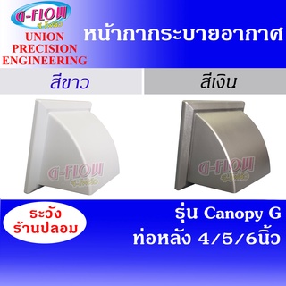 สินค้า GFLOW ฝาครอบช่องระบายอากาศ ท่อหลัง Ø 4-6\" (G)(สีขาว/Silver) Canopy ,มีเกร็ด หน้ากากท่อระบายอากาศ หัวจ่ายระบายอากาศ