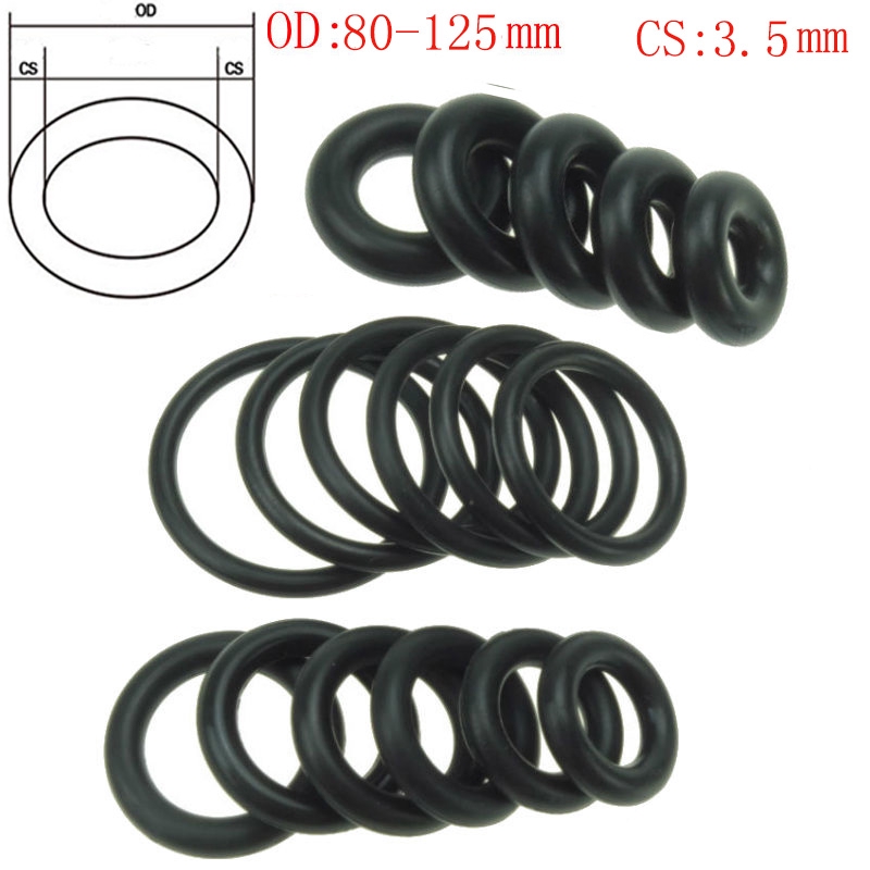 ภาพหน้าปกสินค้าแหวนยาง O Ring ซีลความร้อนสีด ํา 3 . 5 มม . Od 80-125 มม . 5 ชิ้น