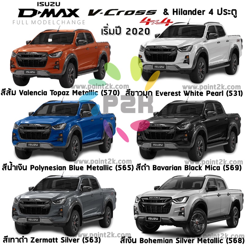สีแต้มรถ-piy-a-isuzu-สีรถยนต์-ตรงรุ่น-ตามเบอร์รถ-กี่งเงา-30-ml-d-max-mu-x