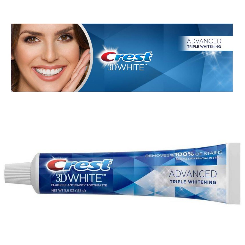 พร้อมส่งที่ไทย-crest-advanced-triple-whitening-toothpaste-158-กรัม-นำเข้า-ของแท้