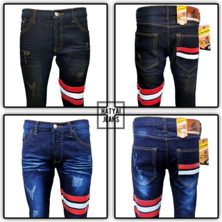 ภาพขนาดย่อของสินค้ากางเกงยีนส์ ขาเดฟ ผู้ชาย แถบหนัง No.224/2,224/3,226/2 Live More Jeans (Size.28-36)​