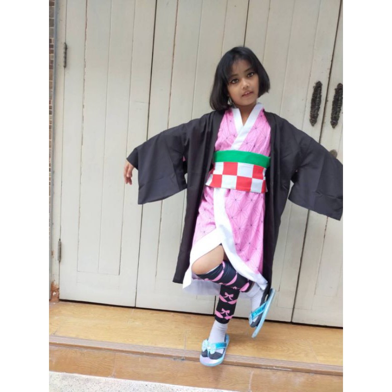 ภาพหน้าปกสินค้าชุดญี่ปุ่นชุดคอสเพลย์ชุดเนซึโกะดาบพิฆาตอสูร(งานไทยพร้อมส่ง) จากร้าน aoyjaikids บน Shopee