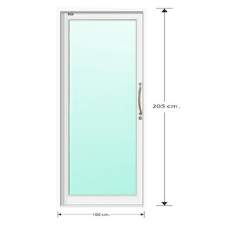 ส่งฟรี Aluminum door SINGLE SWING DOOR 3K PRIME 100X205CM WHITE Door frame window ประตูอลูมิเนียม ประตูAluminum บานสวิง