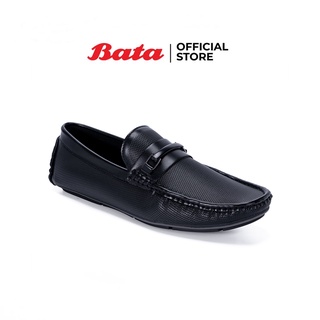 Bata Flexible บาจา รองเท้าลำลองแบบสวม โลฟเฟอร์ สวมใส่ง่าย เรียบหรู ใส่สบาย สำหรับผู้ชาย รุ่น Frame สีดำ 8416025