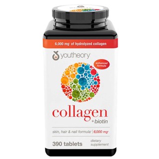 Youtheory Collagen 6,000mg + Biotin 390 เม็ด