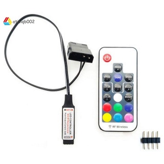 Computer Fan Lighting Effect Controller,5V 3-Pin/12V 4-Pin RGB Fan Equipment Wire Control/Remote Controller with On/Off