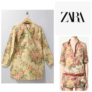 เสื้อเชิ้ต zara ลายดอก size s