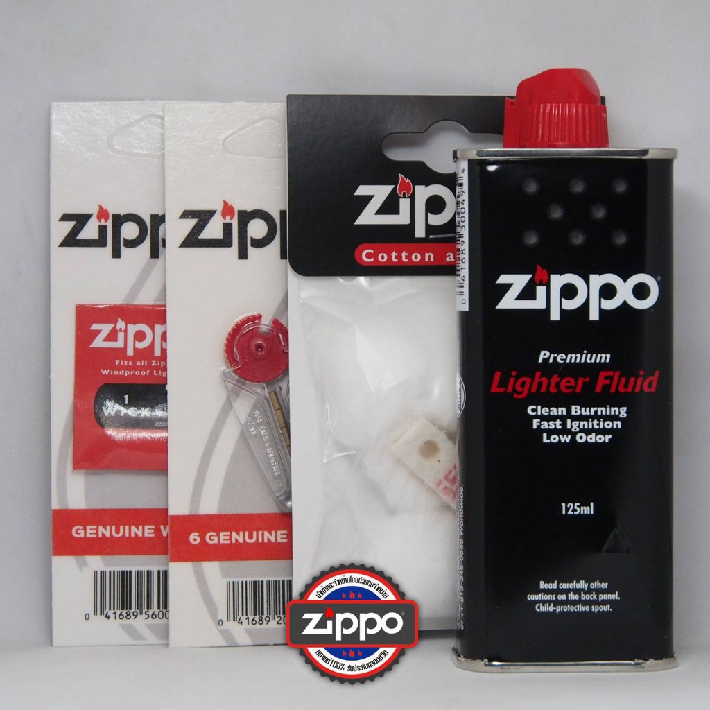ภาพหน้าปกสินค้าZippo ชุดน้ำมัน ถ่าน ไส้ เรยอน สักหลาด สำหรับไฟแช็ก Zippo