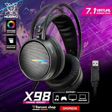 ภาพหน้าปกสินค้าNubwo X98 Gaming Headset หูฟังเกมมิ่ง 7.1 ไฟ LED BLACK/PINK จากร้าน hpbyiqink บน Shopee