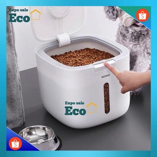 ECOCO กล่องใส่ข้าวสาร กล่องเก็บข้าวสาร กล่องใส่อาหารแห้ง ถังข้าวสาร ถังเก็บเม็ดข้าวสาร เก็บกลิ่น ความจุ 10Kg. รุ่น E2005