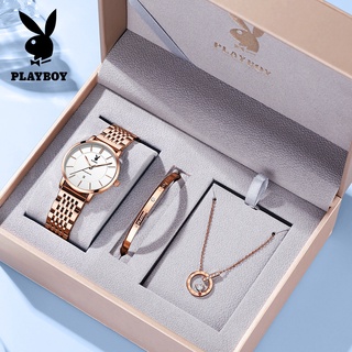 Playboy นาฬิกาข้อมือผู้หญิงแท้ วันที่ กันน้ำ ของขวัญวันเกิด ของขวัญวันวาเลนไทน์  | Shopee Thailand