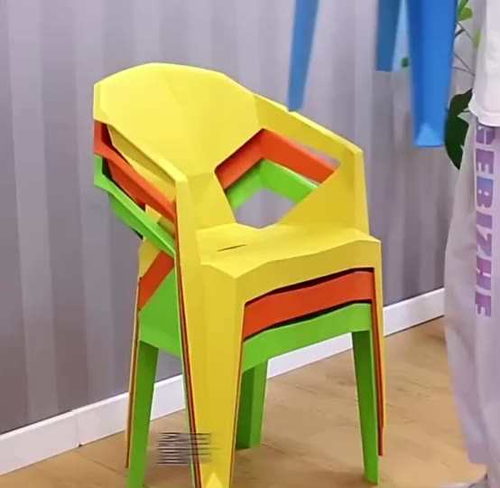 dudee-เก้าอี้พลาสติกสไตล์โมเดิร์น-รุ่นเรขาคณิต-หลายหลายสีสัน-รองรับน้ำหนักได้ดี