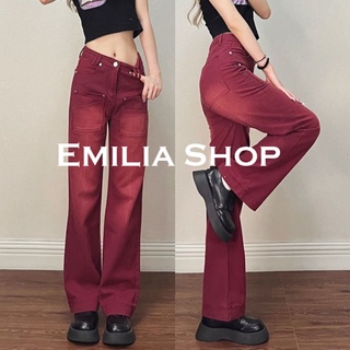 EMILIA SHOP กางเกงขายาว กางเกง กางเกงขายาวผู้หญิง 2022 ใหม่ ES220155