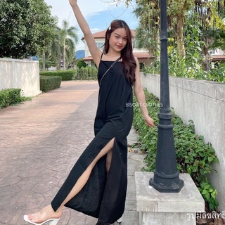 APR1801 เดรสลินินยาว Maxi Dress เดรสยาว สายเดี่ยว เนื้อผ้าลินิน เรียบ หรู ใส่ง่ายชุดเดียวจบเลยจ้า มีความมินิมอล