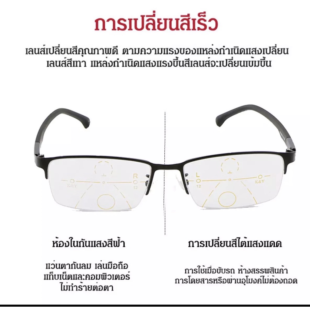 n8820-แว่นอ่านหนังสือมัลติโฟกัสแบบโปรเกรสซีฟ-แว่นสายตายาวมองใกล้-มองไกล-แว่นกรองแสงสีฟ้า-diy2564