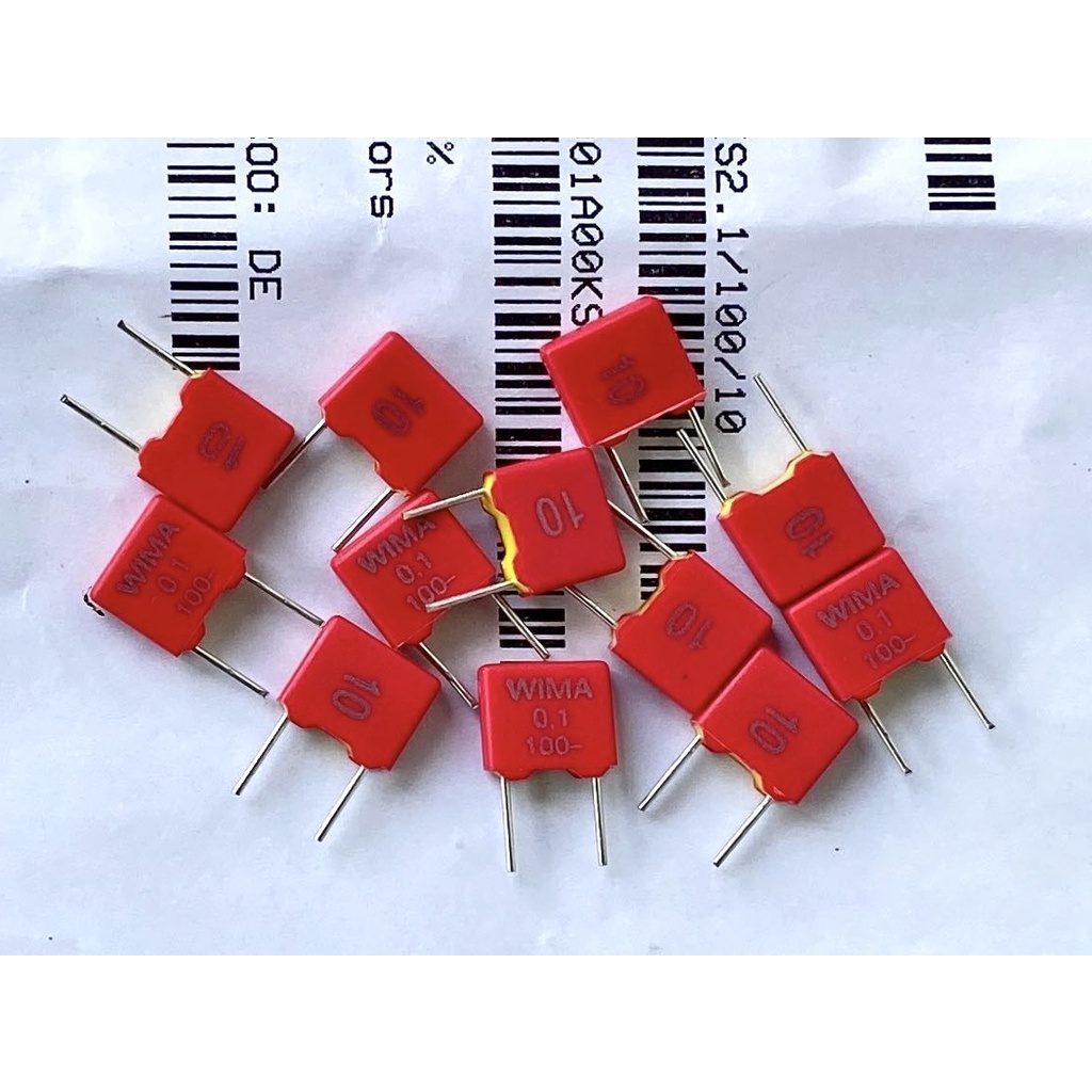 100-Pack 0.1uF 100V Metal Film Capacitors - Illinois Capacitor 104UMR100K Green Radial (NOS)