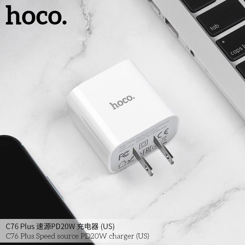 ส่งเร็ว-ส่งไว-hoco-c76-หัวชาร์จเร็ว-type-c-pd20w-qc-3-0-999shopworld