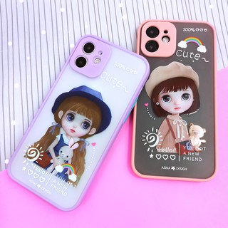 i11/12/12PROพร้อมส่ง!! เคสขอบสีหลังขุ่น เคสกันเลนส์กล้อง เคสกันกล้อง เคสการ์ตูน ขอบสี เคสแฟชั่น เคสหลังขุ่น