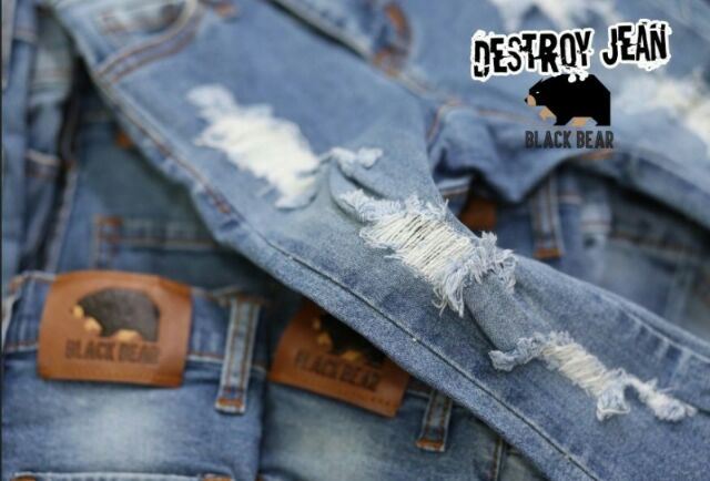 destroy-harajuku-ยีนส์-black-bear-jean