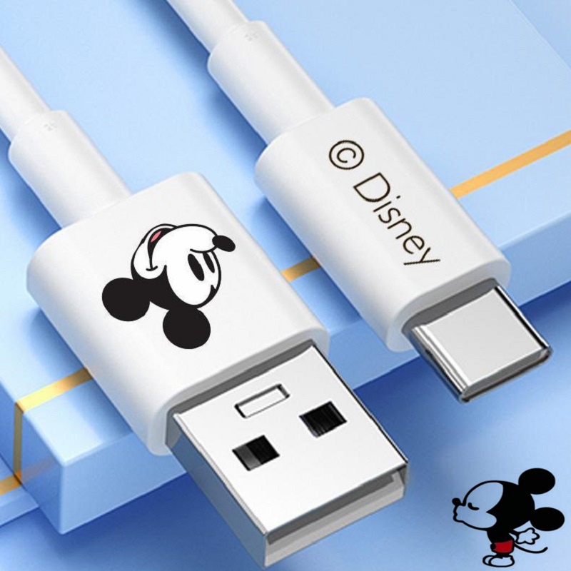 ดิสนีย์-มิกกี้เมาส์-สายชาร์จ-micro-usb-type-c-super-fast-charging-cable-usb-disney-mickey-mouse