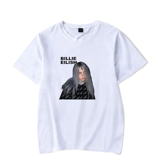 Tshirtคอลูกเรือcrew neck☜┅﹍Alimoo Billie Eilish Unisex T-shirt เสื้อยืดแขนสั้นผ้าฝ้ายขนาดใหญ่ ขนาดใหญ่ 4XL 254A-4XL