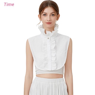 ภาพหน้าปกสินค้าTime เสื้อเบลาส์ คอปกปลอม แต่งระบาย สีขาว สไตล์วินเทจ สําหรับผู้หญิง ซึ่งคุณอาจชอบราคาและรีวิวของสินค้านี้