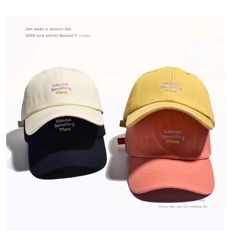 caps-พร้อมส่ง-หมวกแก๊ปเบสบอล-ปักwanted-something-more