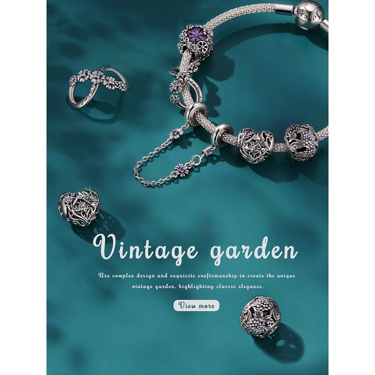 ภาพสินค้าBAMOER 925 sterling silver vintage garden series shape charm SCC2098 จากร้าน bamoer.th บน Shopee ภาพที่ 1