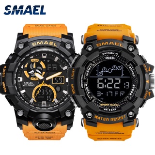 Military Watch Set relógio masculino Waterproof 50M Stop Watch Orange Bracelet Sets 1802 1545C Watches men Luxury Brand